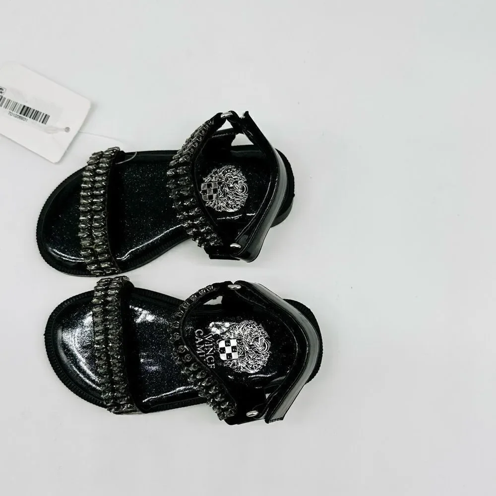 Vince camuto Toddler Girls Flat Fashion Sandals with Marquis Encased Rhinestones